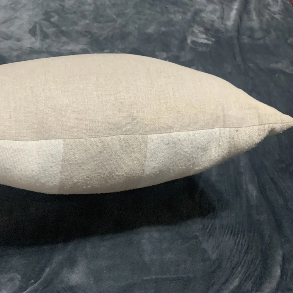 House of Cindy Striped Decorative Linen Throw Pillow Cream Beige Off-White 21x21